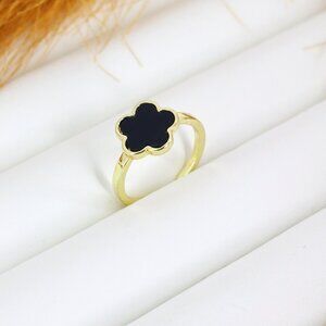 Chic Stainless Steel Dusky Pitch Rings - Modern Jewelry Piece